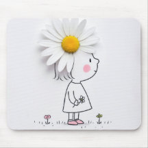 Petite fille avec une marguerite blanche