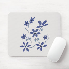 Tapis De Souris Petite Fleurs Romantiques Bleues