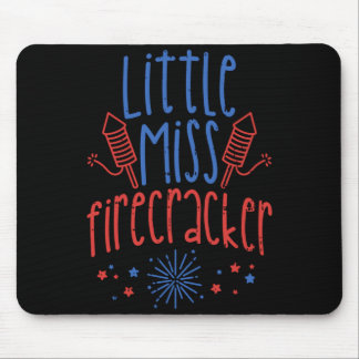Tapis De Souris Petite Miss Fêtarde Drôle 4 Juillet Patriotique Fi
