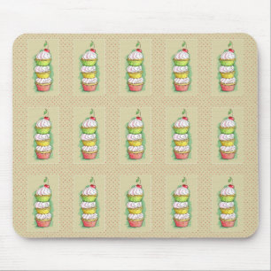 Tapis De Souris Petits gâteaux d'aquarelle. Illustration de
