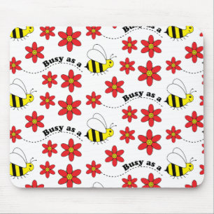 Tapis De Souris Petits occupés drôles gaffent le motif d'abeille