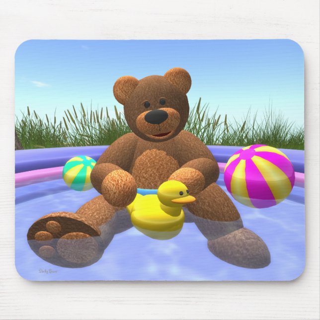 Tapis De Souris Petits ours : Amusement de piscine (Devant)