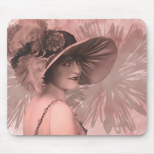 TAPIS DE SOURIS PETULA, 1910 DAME EN GRANDE CASQUETTE : PAIX (Devant)
