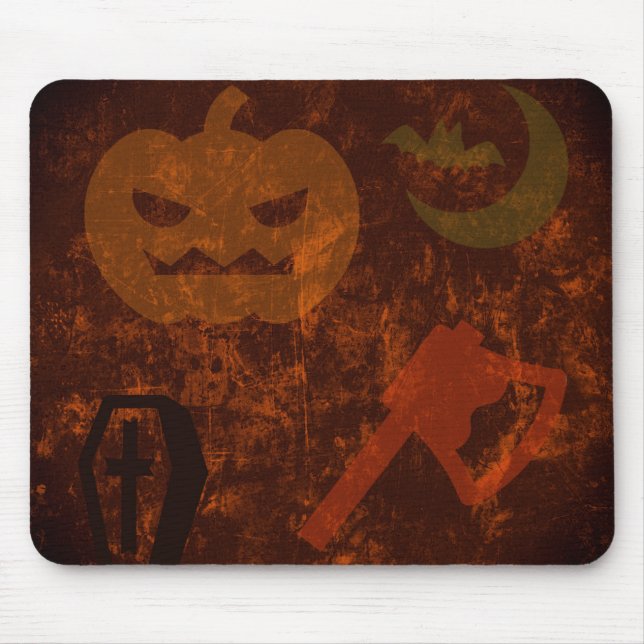 Tapis De Souris Peurs d'Halloween sur Eerie Arrière - plan (Devant)