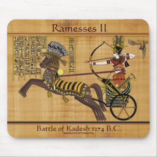 Tapis De Souris Pharaon égyptien Ramesses II et char chez Kadesh