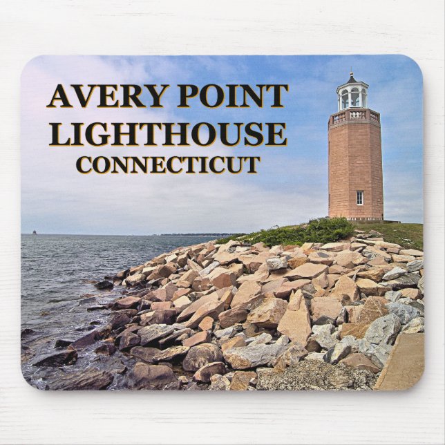 Tapis De Souris Phare d'Avery Point, Connecticut Mousepad (Devant)