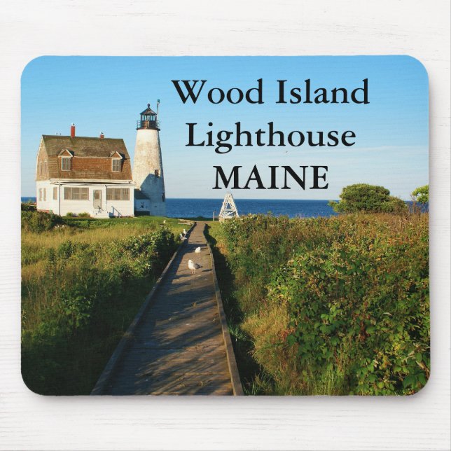 Tapis De Souris Phare de Wood Island, Maine Mousepad (Devant)