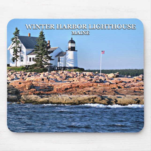 Tapis De Souris Phare du port d'hiver, Maine (Devant)