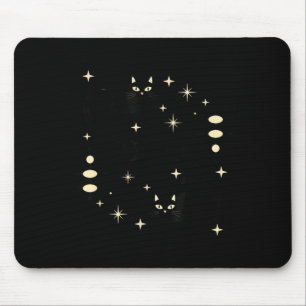 Tapis De Souris Phases de Lune Sorcière Chat Céleste Art de Chat N
