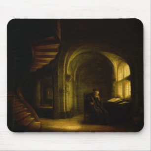 Tapis De Souris Philosophe avec un livre ouvert, 1625-7 (huile sur