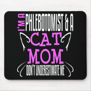 Tapis De Souris Phlebotomiste et chat maman drôle Flebotomie cadea