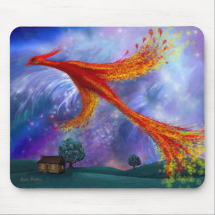Tapis De Souris Phoenix volant à la nuit