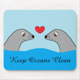 Tapis De Souris Phoques de port en amour