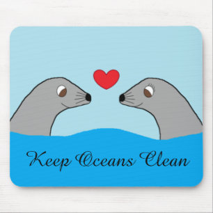 Tapis De Souris Phoques de port en amour