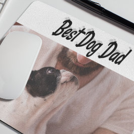Tapis De Souris Photo Best Dog Papa Texte noir