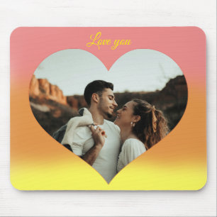 Tapis De Souris Photo Coeur Romantique Lever du soleil