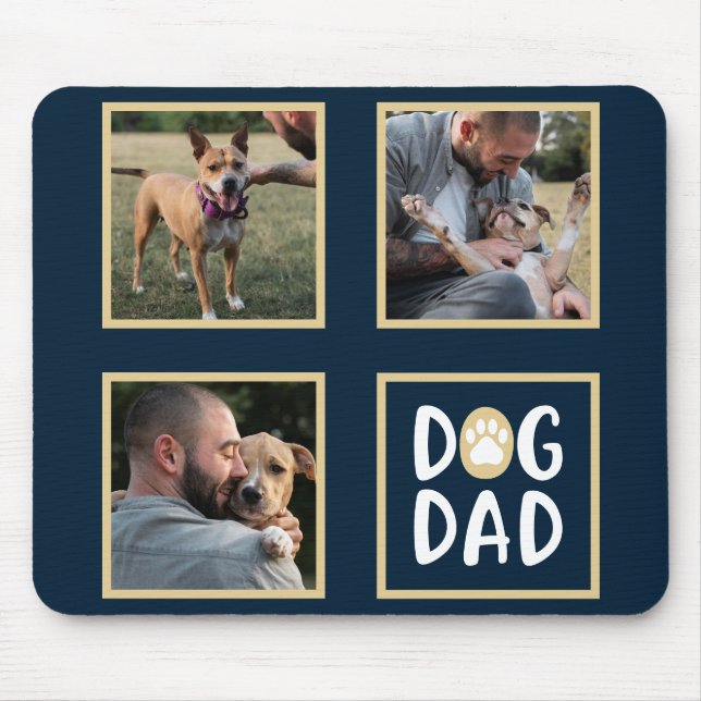 Tapis De Souris Photo Collage Chien Papa Souris Pad (Devant)