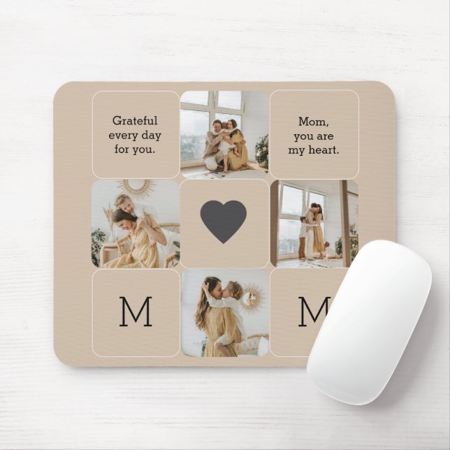 Tapis De Souris Photo Collage Mousepad avec message personnalisé p (Avec souris)
