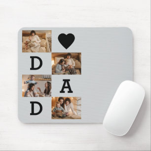 Tapis De Souris Photo Collage - Papa avec coeur   Fête des pères-