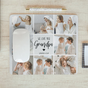 Tapis De Souris Photo Collage   We Love You Grand-Père Cadeau