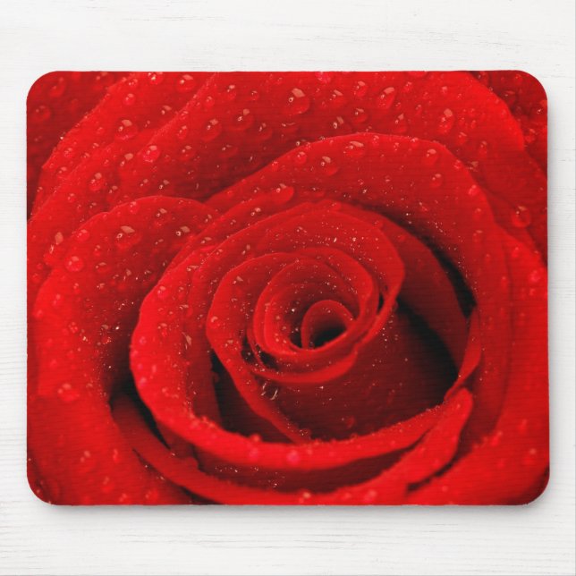 Tapis De Souris Photo d'arrière - plan de rose rouge (Devant)