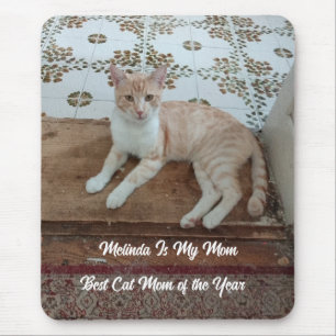 Tapis De Souris Photo de chat, meilleure maman de chat de l'année,