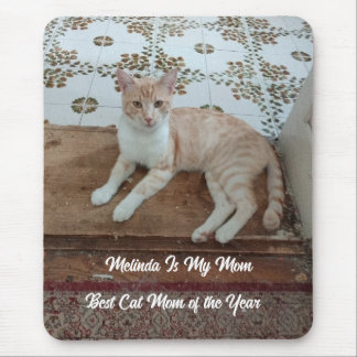 Tapis De Souris Photo de chat, meilleure maman de chat de l'année,