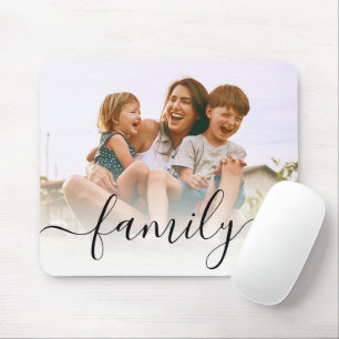 Tapis De Souris Photo de famille de scripts modernes personnalisée