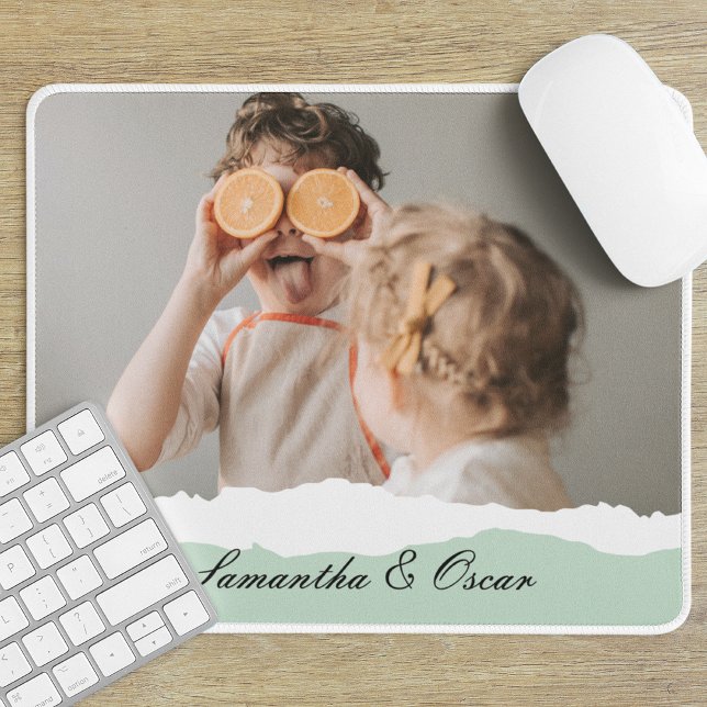 Tapis De Souris Photo de famille moderne et nom personnalisé Monna (Créateur téléchargé)