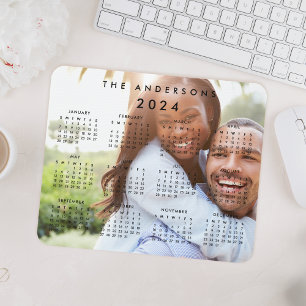 Tapis De Souris Photo de famille personnalisée Calendrier 2024