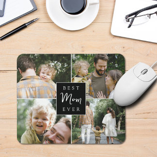 Tapis De Souris Photo de famille personnalisée de la meilleure mèr