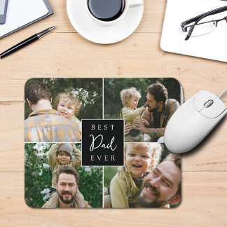 Tapis De Souris Photo de famille personnalisée du meilleur père