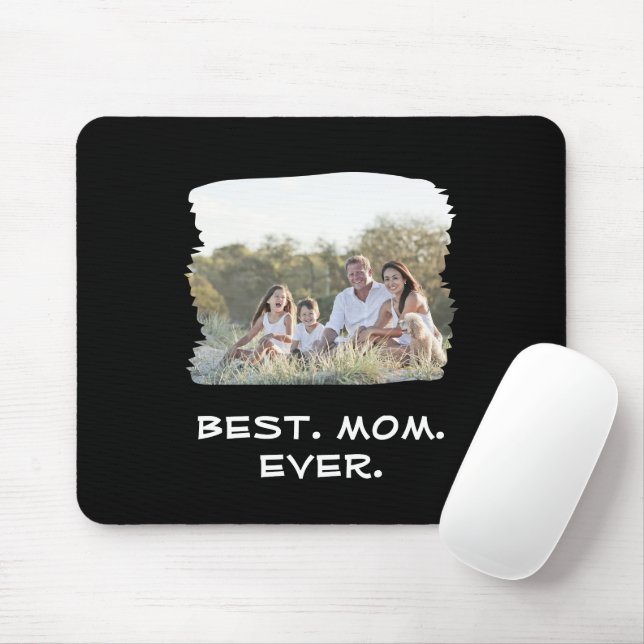Tapis De Souris Photo de famille personnalisée Meilleure maman Jou (Avec souris)