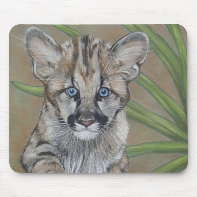 Tapis De Souris photo de la faune de big cat cougar kitten (Devant)