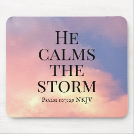 Tapis De Souris Photo de Pink Sky Il calme la verse de la Bible te