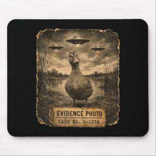 Tapis De Souris Photo d'OVNI de canard drôle preuve d'alien humour