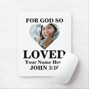 Tapis De Souris Photo du coeur personnalisée Christian Bible Verse