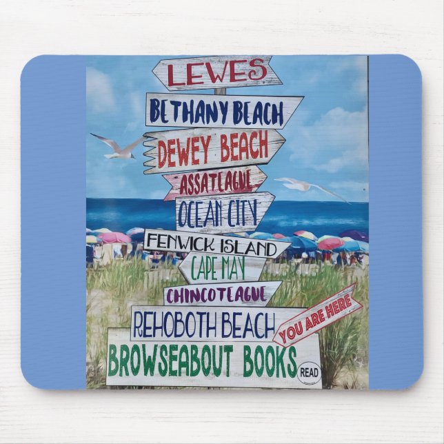Tapis De Souris Photo du pavé de souris du panneau de la plage Del (Devant)