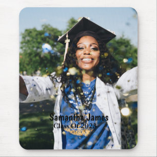 Tapis De Souris Photo et nom de la graduation personnalisée
