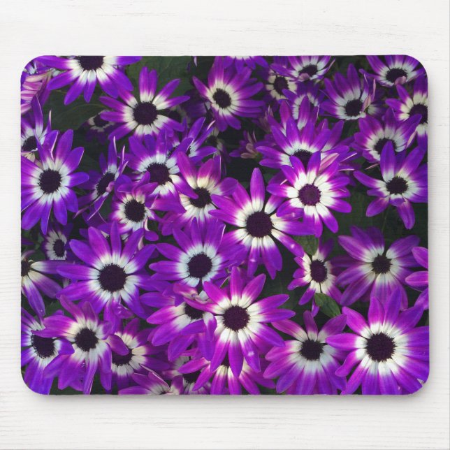 Tapis De Souris Photo Florale Fleurs de paysage violet brillant (Devant)