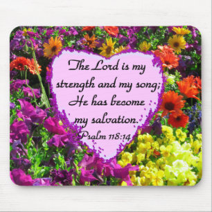 TAPIS DE SOURIS PHOTO JOLIE PURPLE FLORAL PSALM 118:14
