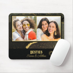 Tapis De Souris Photo moderne Black and Gold Best Friend