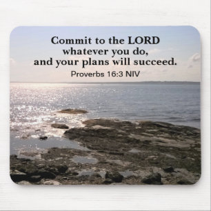 Tapis De Souris Photo Océan Atlantique avec succès biblique Verse