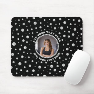 Tapis De Souris Photo personnalisé avec cercle de perles sur fond 