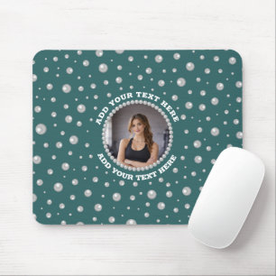 Tapis De Souris Photo personnalisé avec Cercles de Perles sur Fond