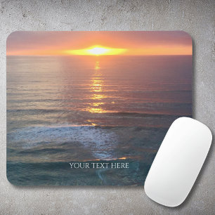 Tapis De Souris Photo personnalisé et texte Coucher de soleil