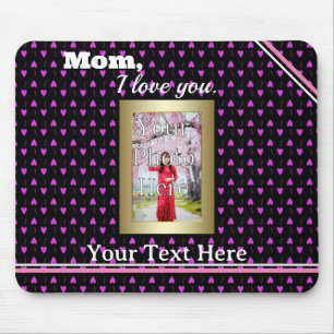 Tapis De Souris Photo personnalisée   Coeurs roses   Mousepad