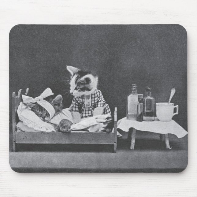 Tapis De Souris Photo Vintage - Infirmière à appeler Kitty, (Devant)