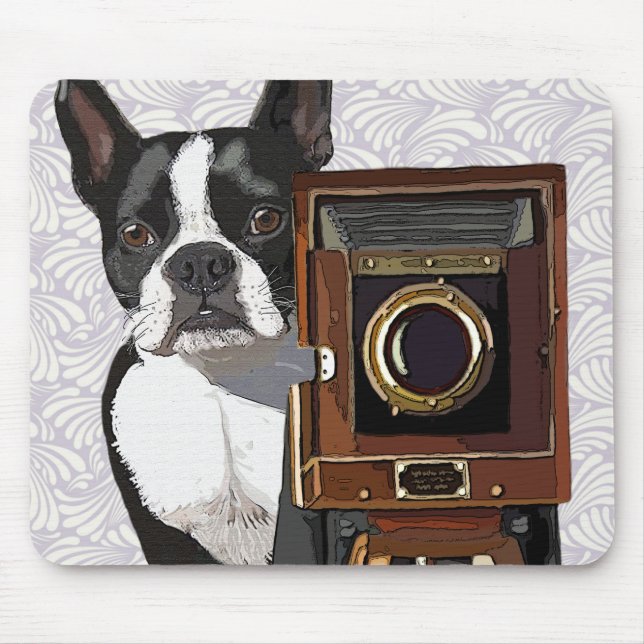 Tapis De Souris Photographe Boston Terrier 2 (Devant)