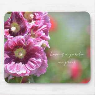 Tapis De Souris Photographie de jolies fleurs d'hollyhock rose